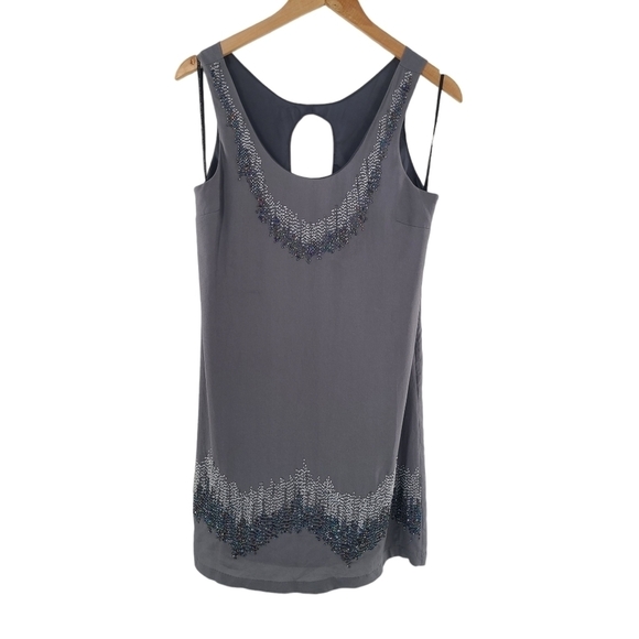 MM Couture by Miss Me Beaded Cocktail Dress Gray Size Small - Picture 1 of 5